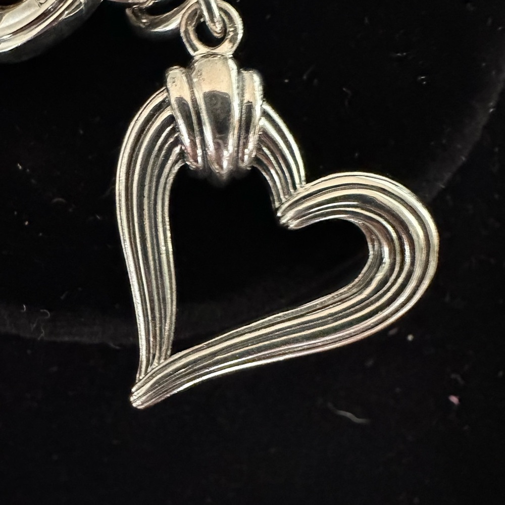 NWP Lagos Sterling Silver Fluted Open Heart On Charm Bracelet MSRP$450 Pristine - Picture 10 of 11
